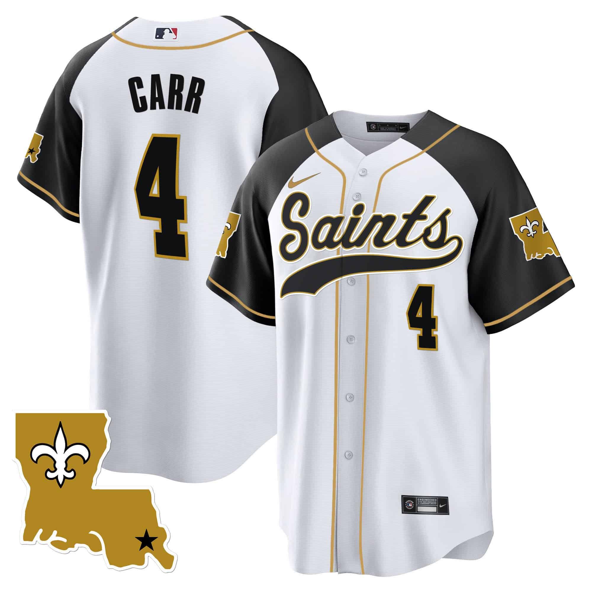 Men New Orleans Saints 4 Carr White 2024 Nike 1987 Legacy Cool Base NFL Jersey style 1